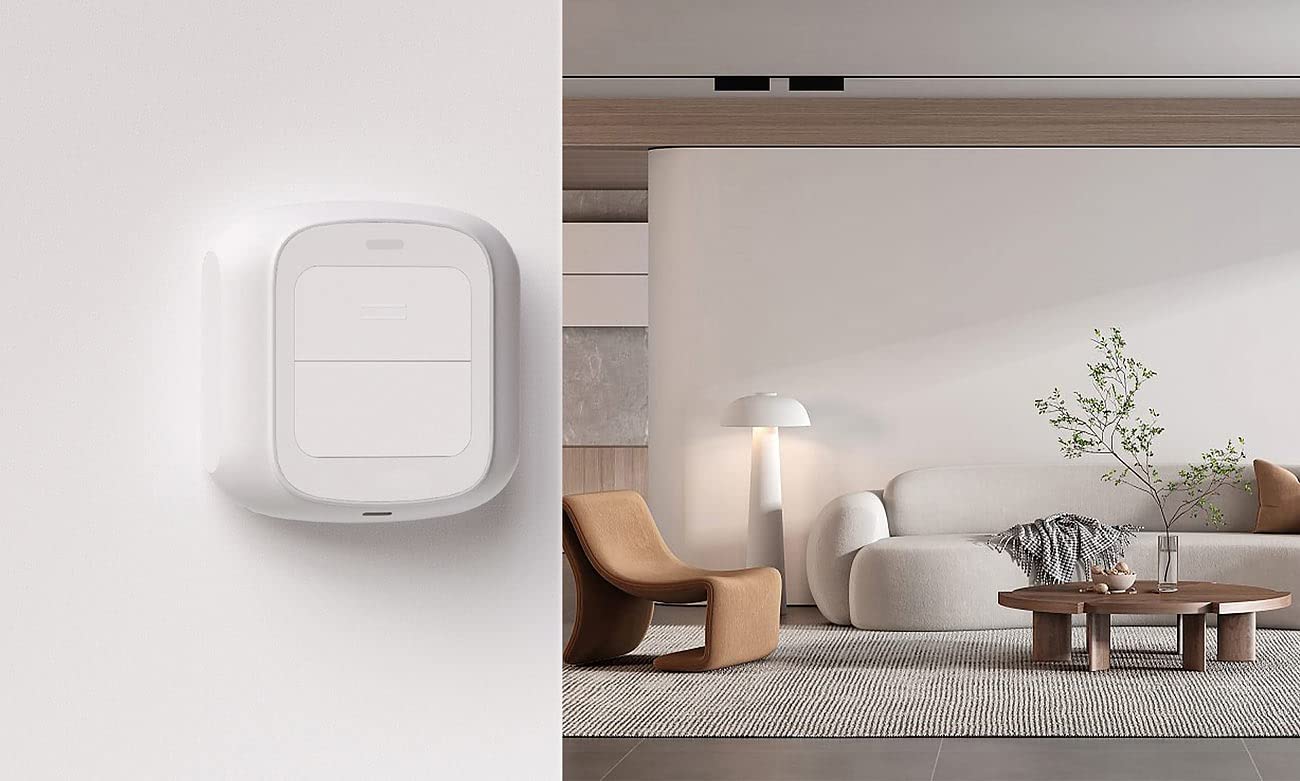 Luminea Home Control Funk Lichtschalter: 4er-Set Smarte WLAN-Fernbedienung mit 2 Tasten, Licht & Szenen steuern (Funk-Lichtschalter Aufputz, App-Fernbedienung, Steckdose Schalter)