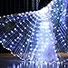 HOTBEST LED Isis Wings, Belly Dance Wings, Light Up Colorful LED Butterfly Wings, Glow Angel Dance Wings with Telescopic Stick, Adults Child Performance Clothing for Carnival Christmas (Kid-White)