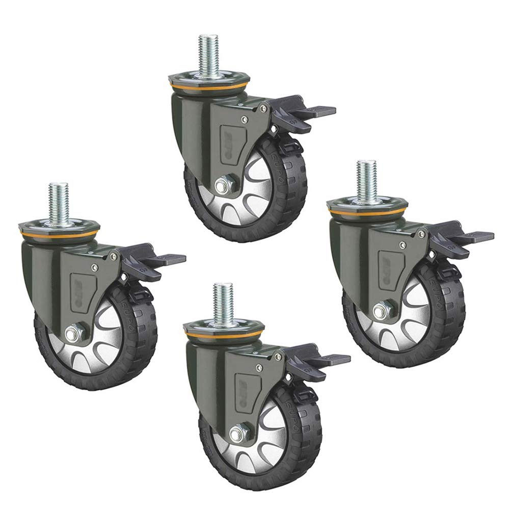 Ruedas industriales de goma para trabajo pesado 100/120/150 mm carga 1000 kg con freno