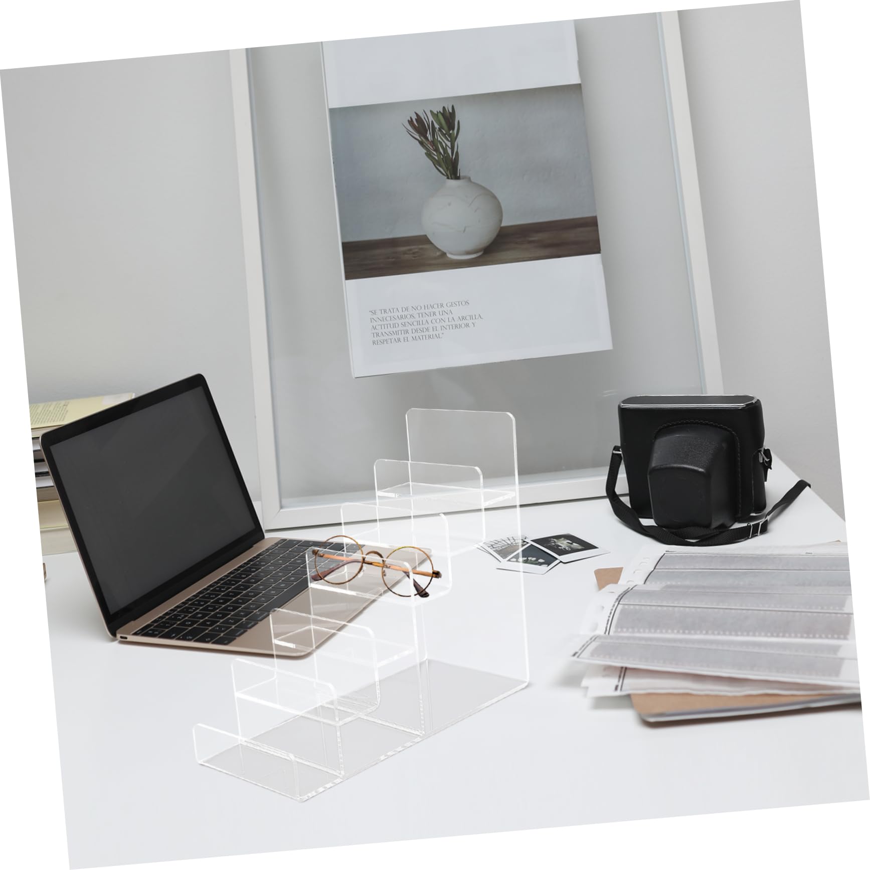 SOLUSTRE 1Pc Acrylic Jewelry Display Rack Transparent Collection Stand for Glasses and Accessories Space Saving Organizer for Home Retail Use