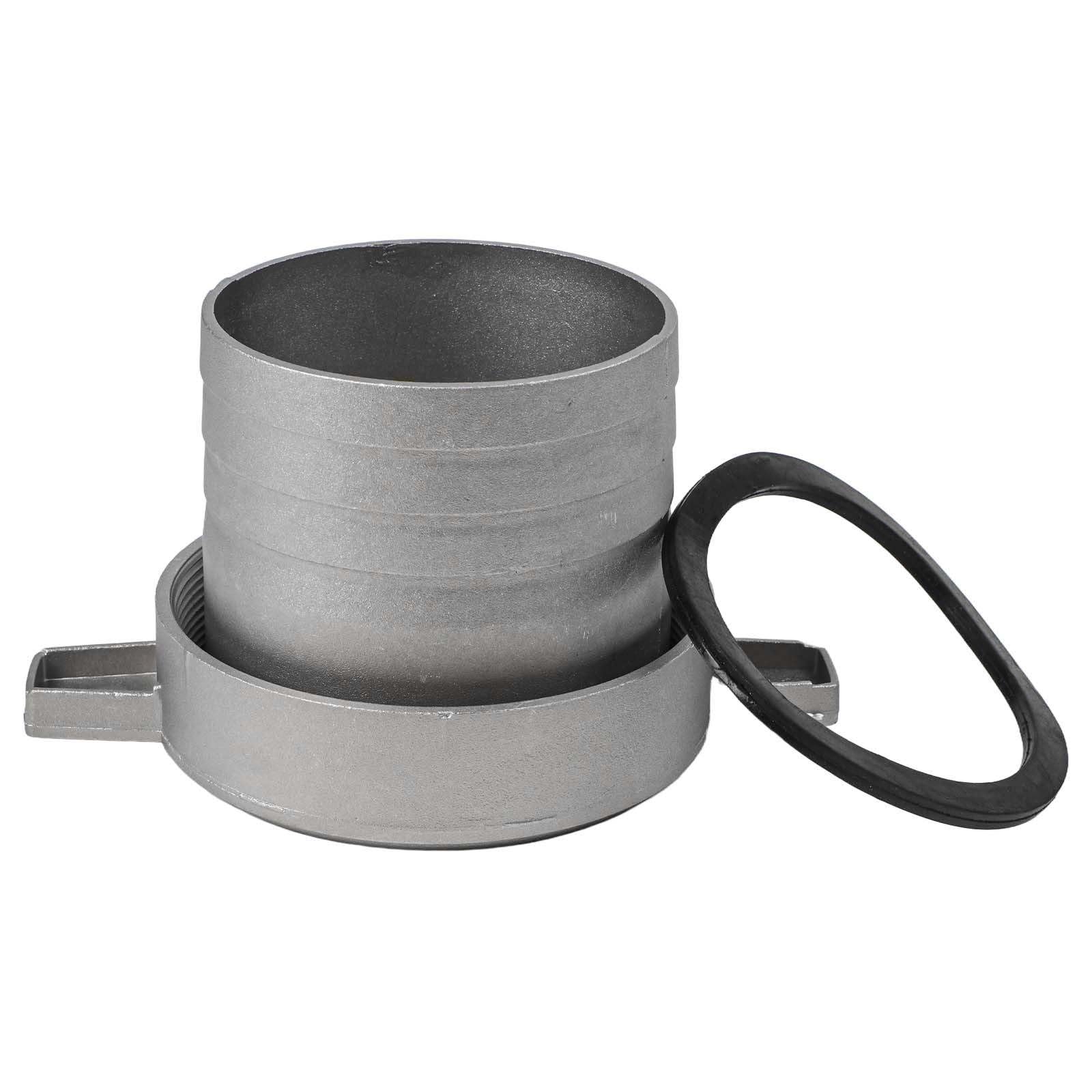 TDCuizent Aluminum Water Pump Pipe Connector Reducer Fitting with Rubber Gasket for Generator System, Pipe Joint Wrench Adapter for Outdoor Equipment(4Inch)
