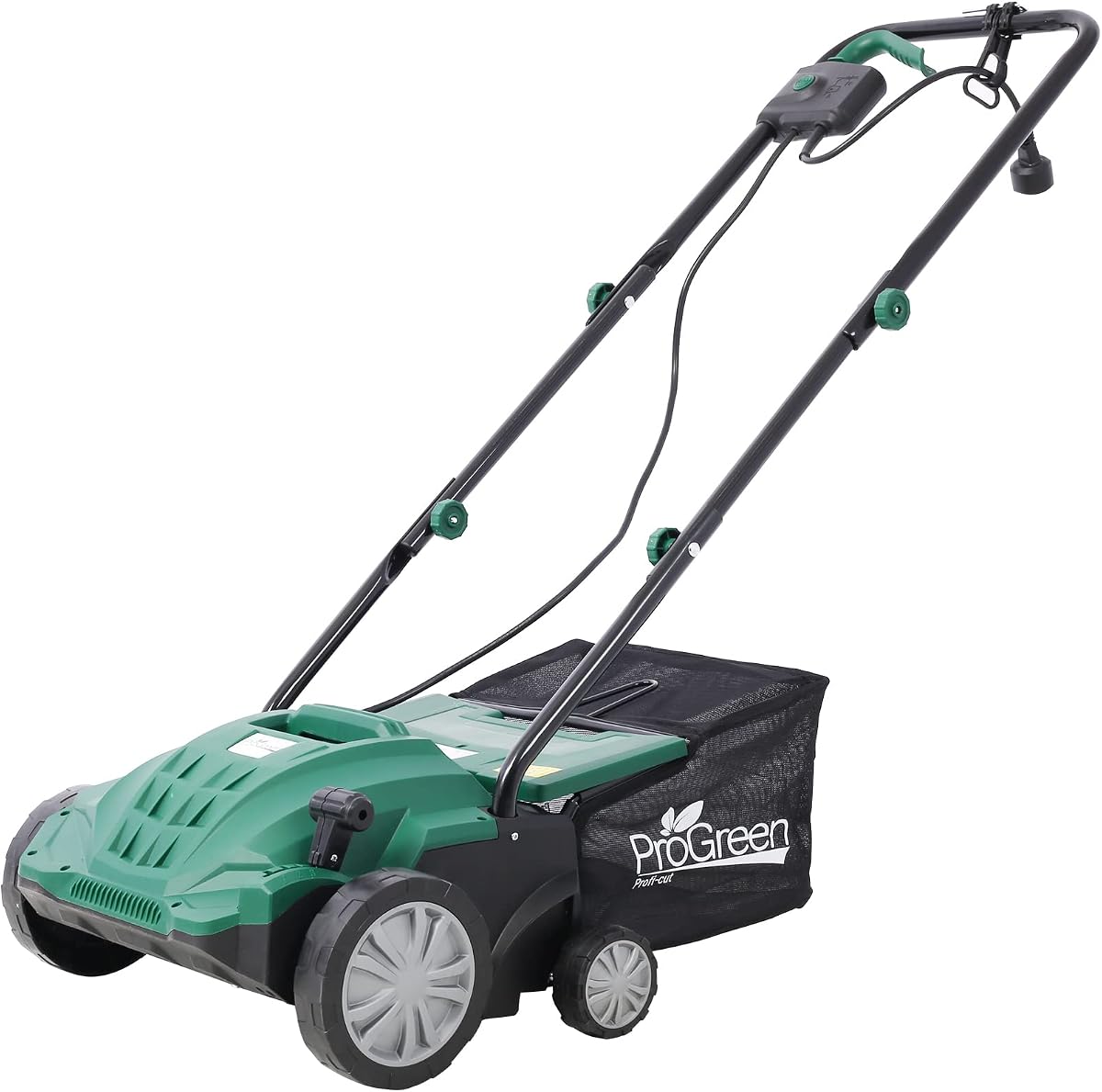 SPOFLYINN Dethatcher Scarifier with Removable Collection Garden Scarifier Electric Bag Electric Lawn Dethatcher for Home Garden 13 inches