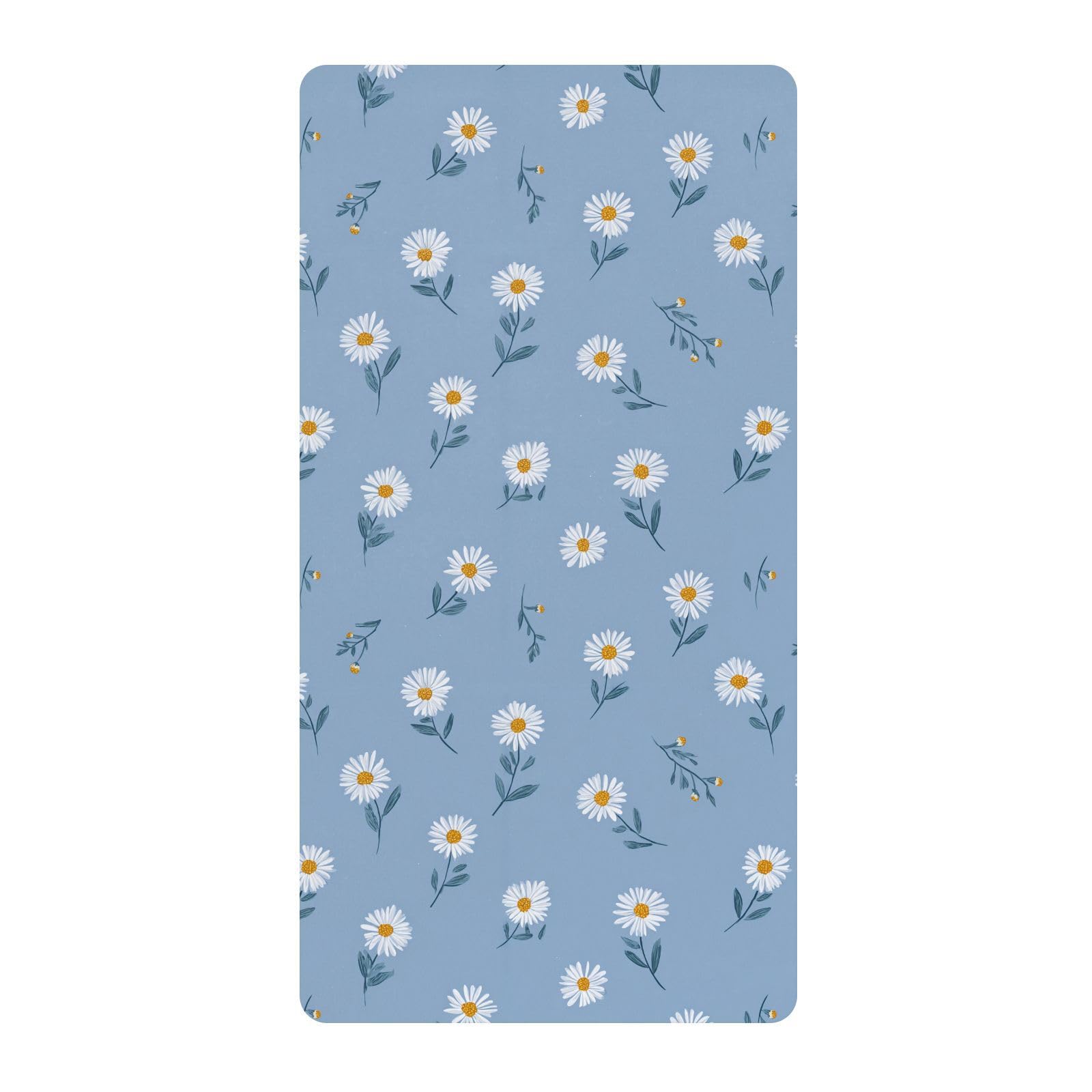Sábanas para cuna de bebé de algodón con diseño de margaritas blancas, suaves, cómodas, para decoración de guardería, 1 paquete de sabanas para cuna