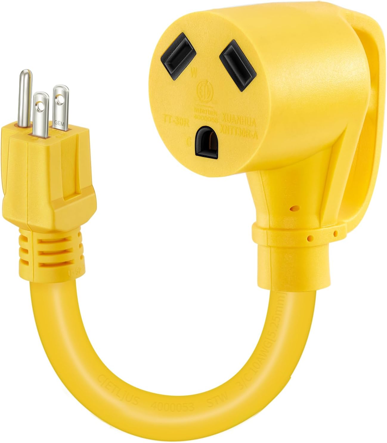 Kohree 30 Amp to 110V Adapter RV Plug, 15A Male to 30A