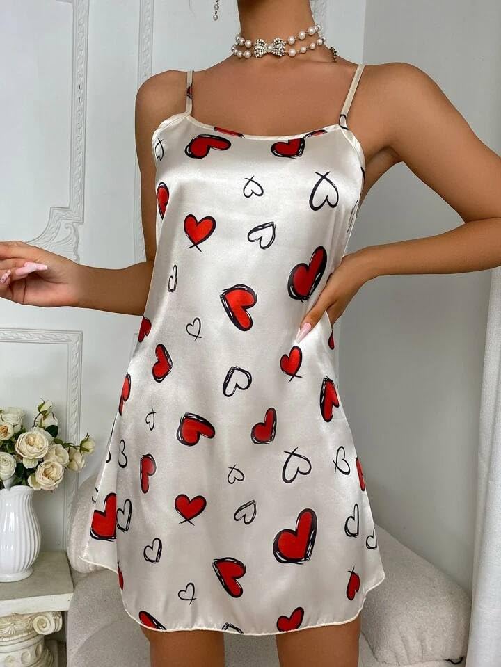 Image of Satin Silk Sexy Night Dress for Woman, Lingerie Dress for Girls and Women Babydoll Set for Honeymoon