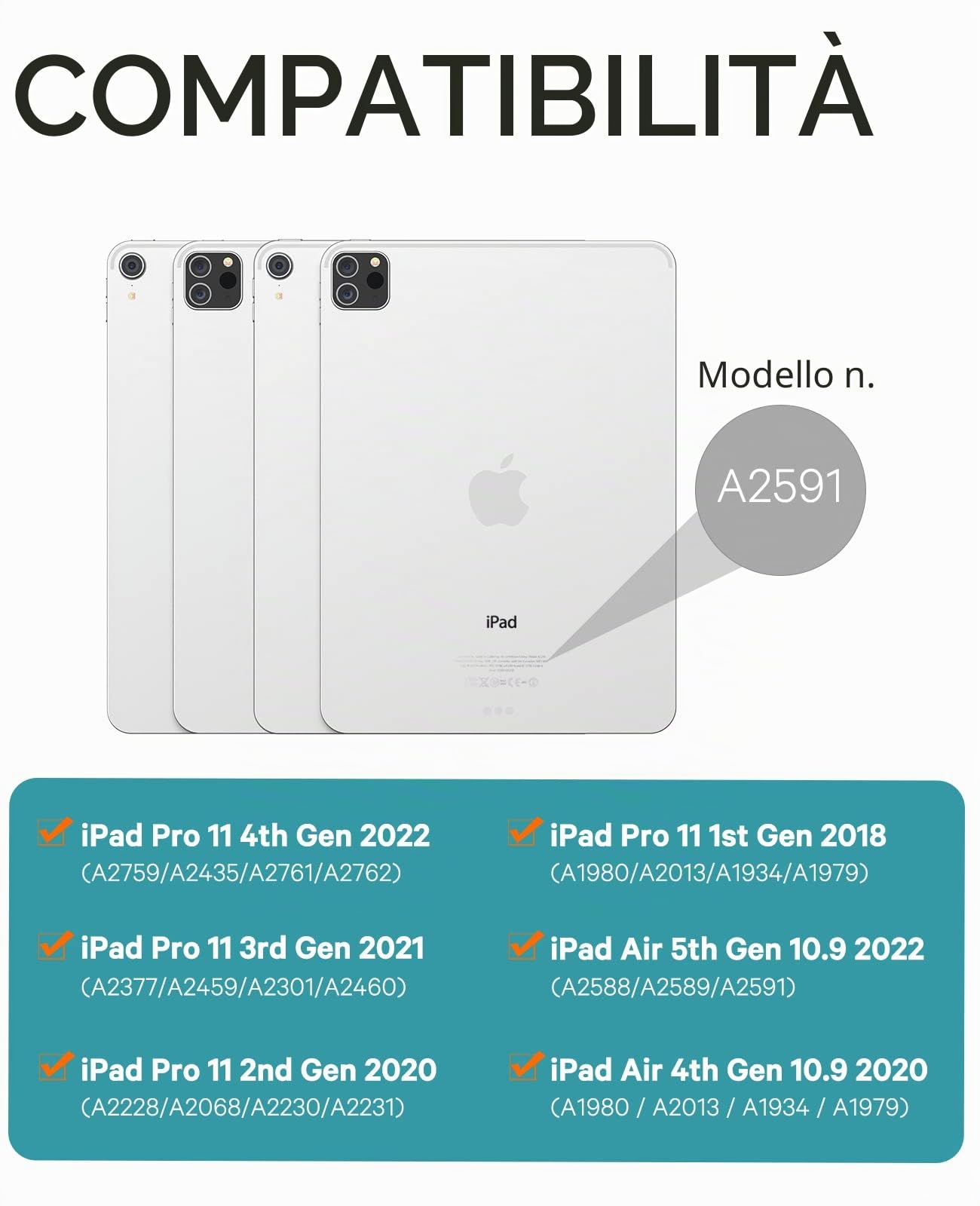 CHESONA Custodia protettiva per iPad Air 2024 con tastiera da 11", supporto posteriore robusto per iPad Air 5/4 con touchpad, supporto regolabile da 15 a 180°, tastiera QWERTZ iPad Pro 11, grigio