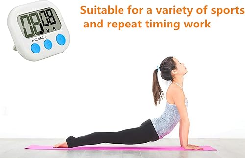 Miniatura 6 de Temporizador digital de cocina, pantalla de visualización grande, alarma fuerte, soporte magnético fuerte, temporizador de juego para maestros de