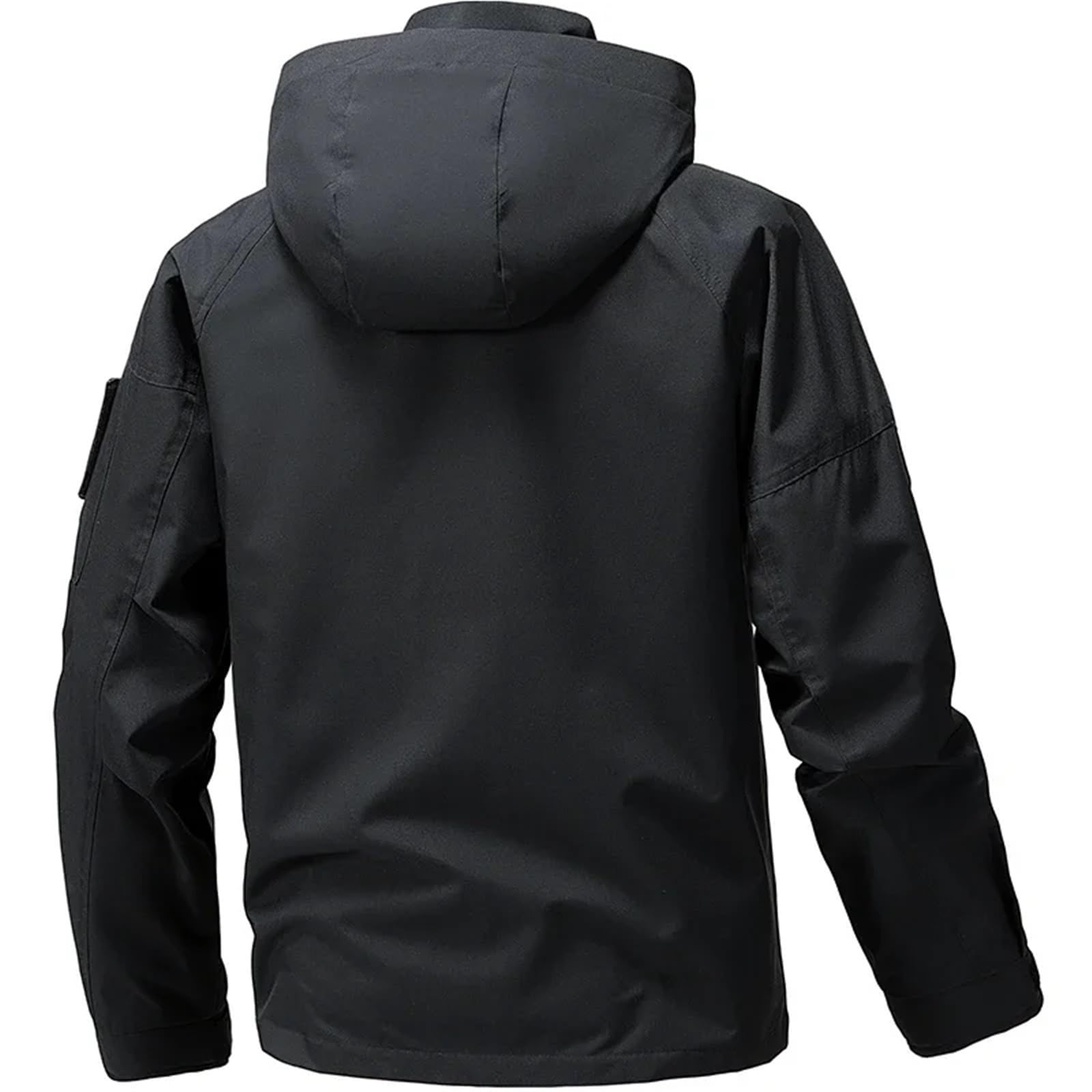 Chaqueta impermeable de camping for hombre, softshell, con cremallera y capucha, cortavientos, for senderismo, ligera, for primavera otoño Para Hombre