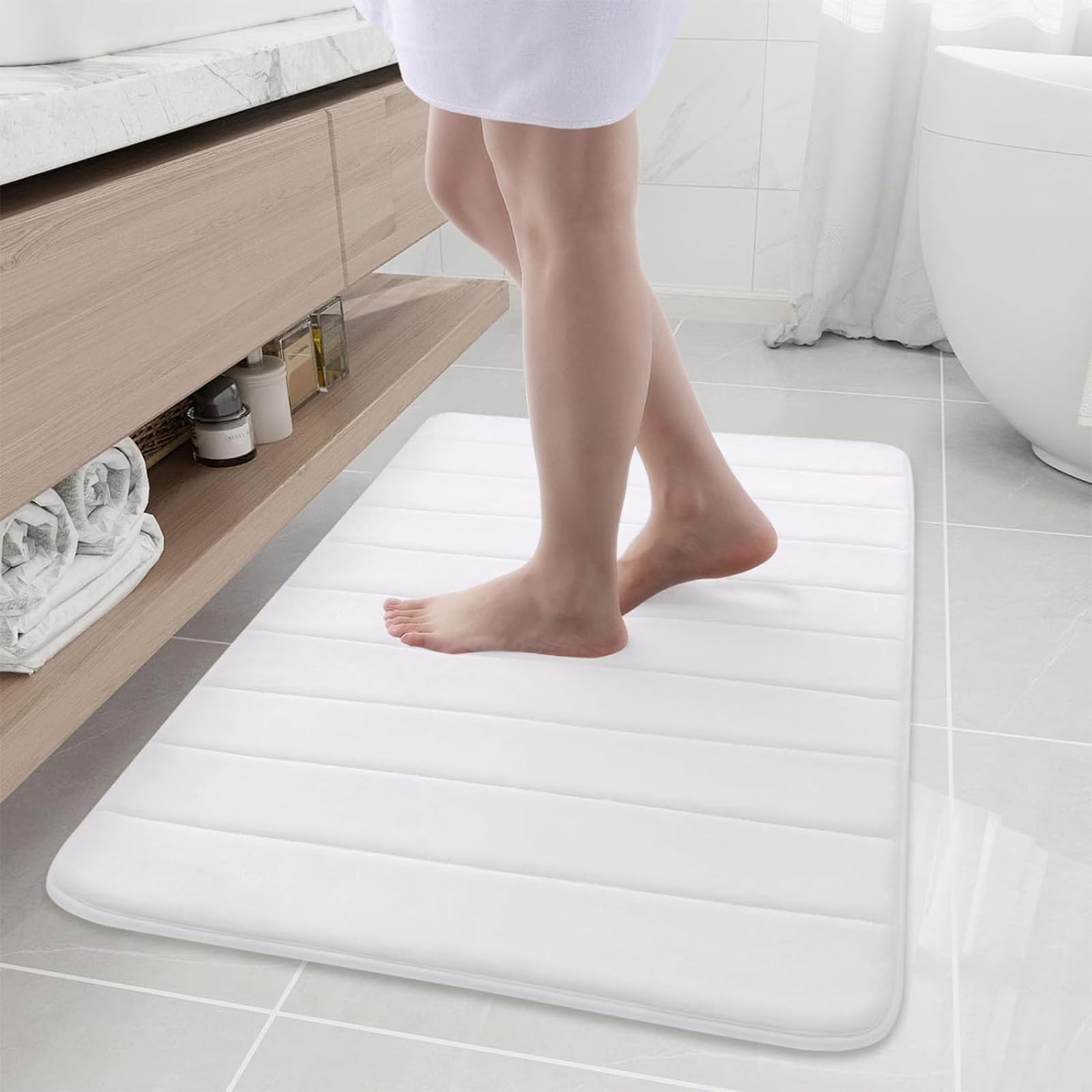 Buganda Memory Foam Bath Mat, 40" x 24", Ultra Soft and Non-Slip Bathroom Rugs, Water Absorbent and Machine Washable Bath Rug Runner for Bathroom,