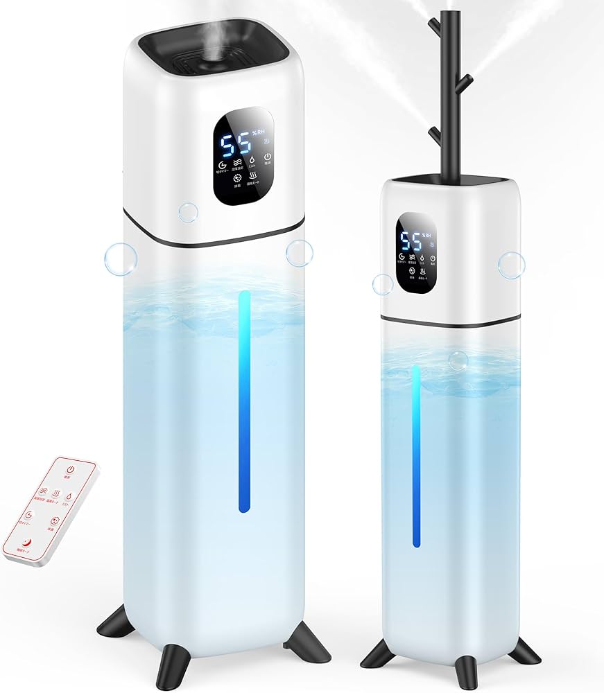 加湿器 大容量 9L タイマー機能 静音 6段階加湿量調節 空気清浄 ホワイト 楽天市場】加湿器 大容量 超音波式 加湿器 デュアル噴霧口 3.2L