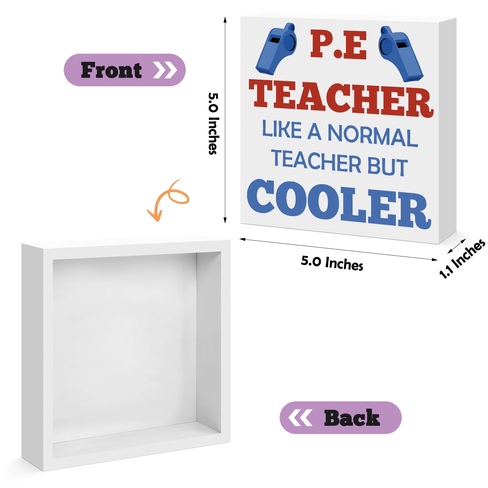 PE Teacher Appreciation Gifts for Women Men Christmas Birthday Thanksgiving Teachers' Day Retirement Back to School Graduation Physical Education Teacher Wooden Sign Desk Sign Decor