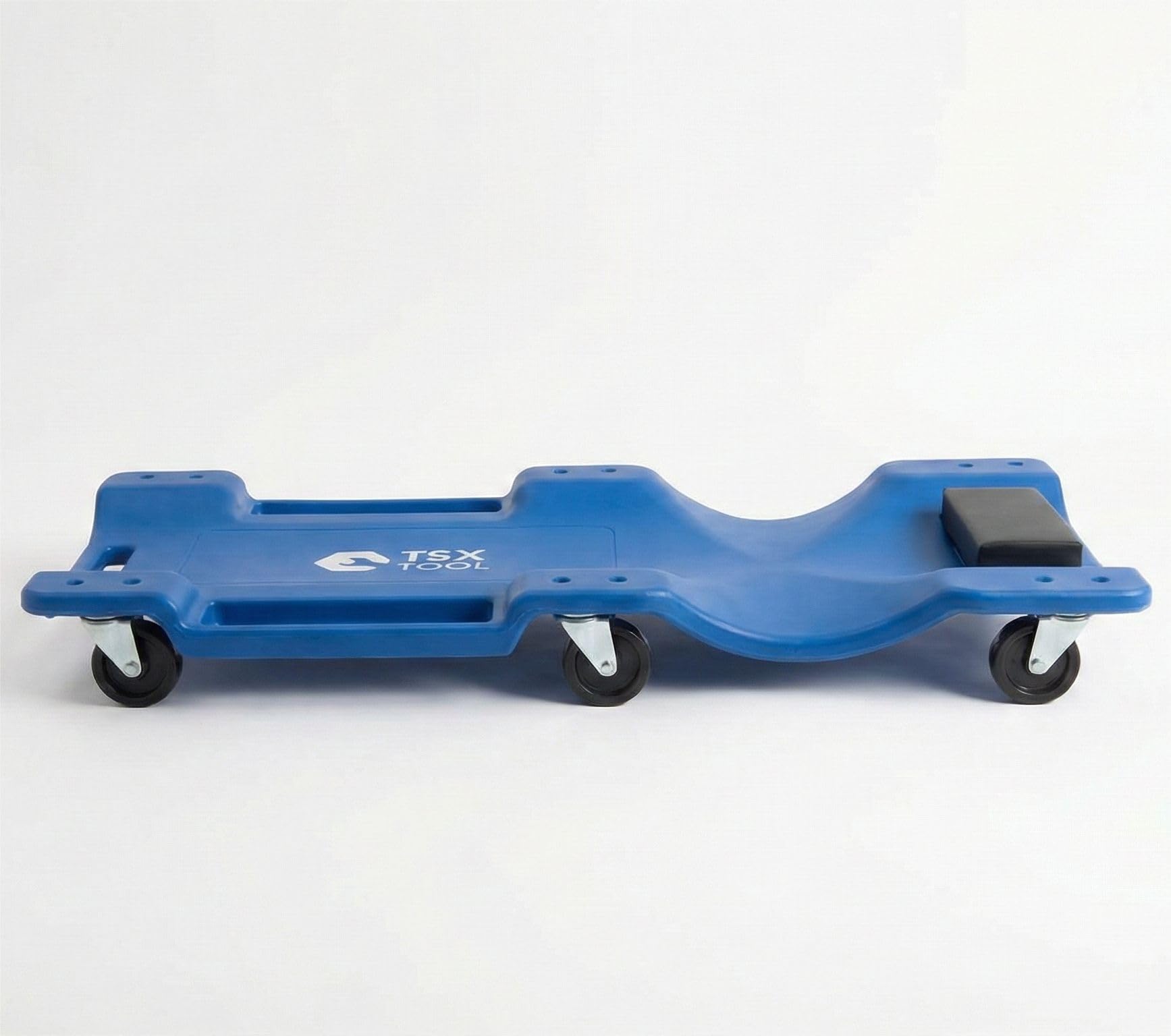 SATKIT Camilla Mecánica con Ruedas para Taller – Diseño Ergonómico, Reposacabezas Acolchado y Soporte de hasta 150 kg – HDPE Resistente al Aceite y Disolventes