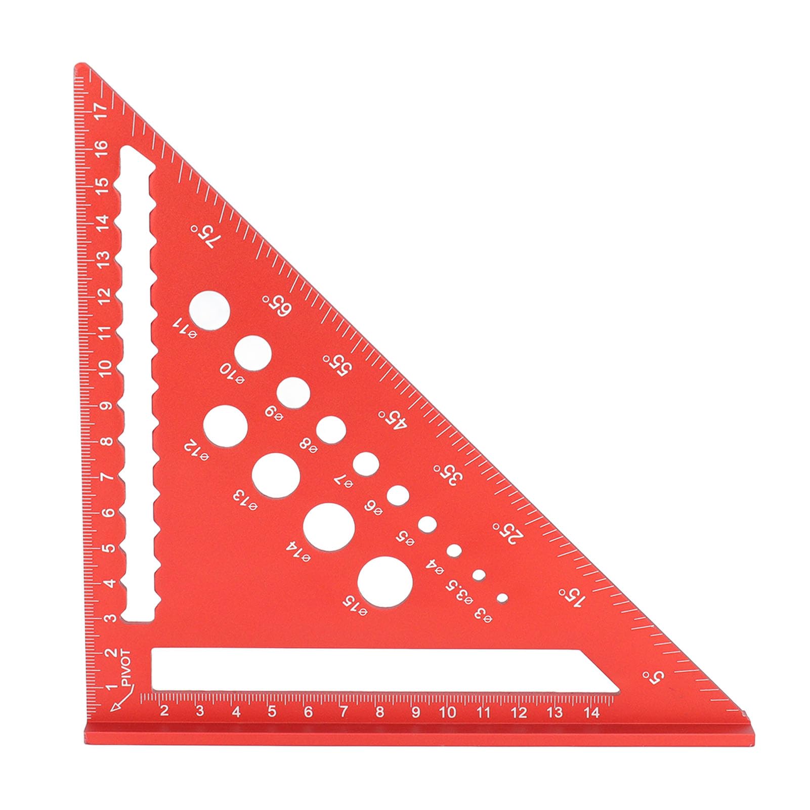 7 Inch Ruler Aluminum Alloy Etching Scale Level Protractor Saw Guide with Exquisite Workmanship for Woodworking and Renovation Projects Lightweight Design (Red)