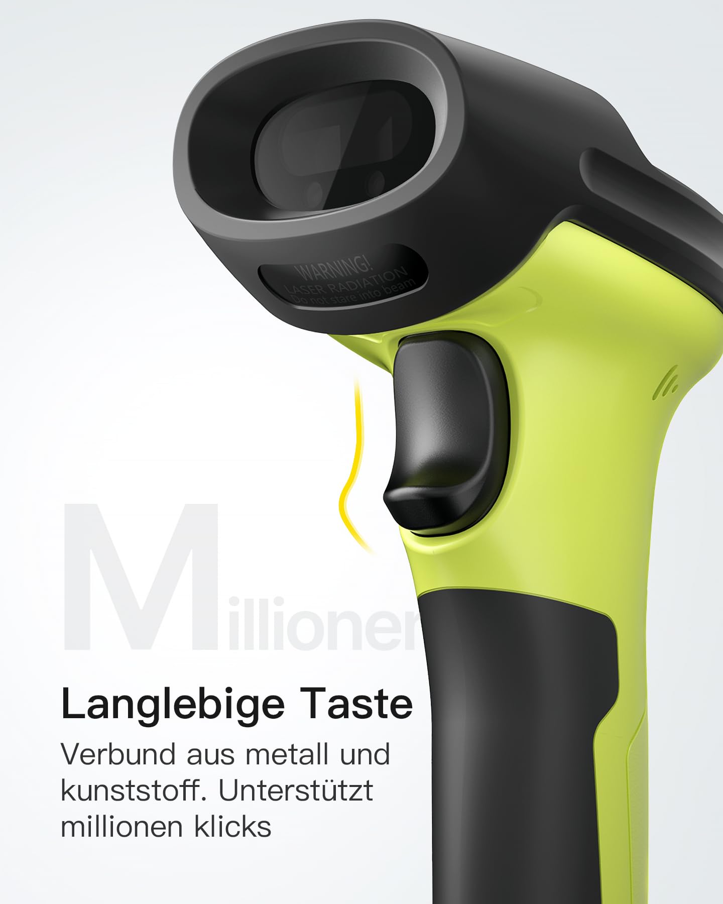 Inateck BCST-60 Barcode Scanner Wireless 2.4 GHz 35 m Reichweite 180 Tage Standby-Zeit