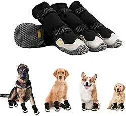 MOOB Sapatos para Cães Grandes, Botas para Cães E Protetores de Patas, Sapatos para Cães Grandes, 4 Peças de Botas para Cães Médios com Sola Antiderrapante Resistente E Refletivo Externo para Dias De