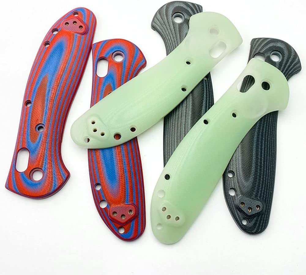1 Paire G10 Poignée Échelles Poignées en Fibre de Verre Patch DIY Outil Matériel Conçu pour Benchmade Griptilian 551 550 (Vis Incluses)(noir et gris)
