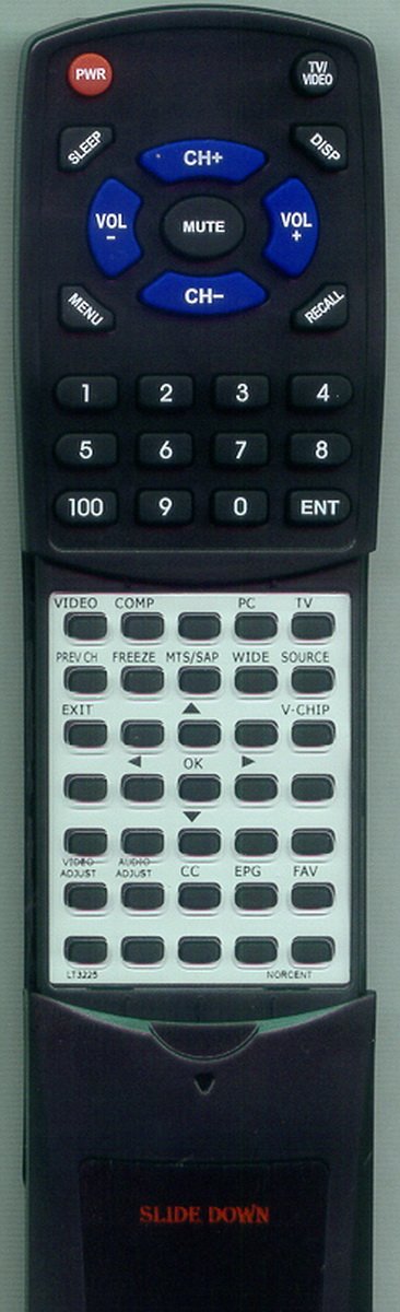 Replacement Remote Control for NORCENT LT3225, 98TR7BDINENCF, LT2725