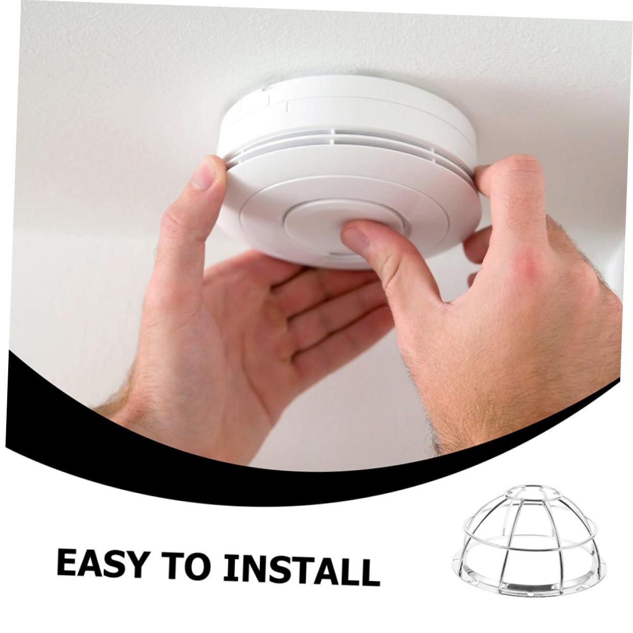PLAFOPE 4 Pièces Protection Acier Inoxydable pour Détecteur Couverture Résistante et Facile à Installer Grillage Protecteur pour Capteur de Fumée Lot pour Usage Domestique et Professionnel