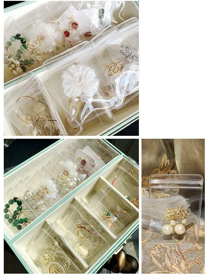 100pcs Clear PVC Transparent Zip Lock Jewelry Bag Small Size Dust Proof Airtight Jewelry Pouch Plastic Zipper Bag Self Seal PVC Packing Pouch Organizer Storage Bags for Rings Earrings Bracelet4