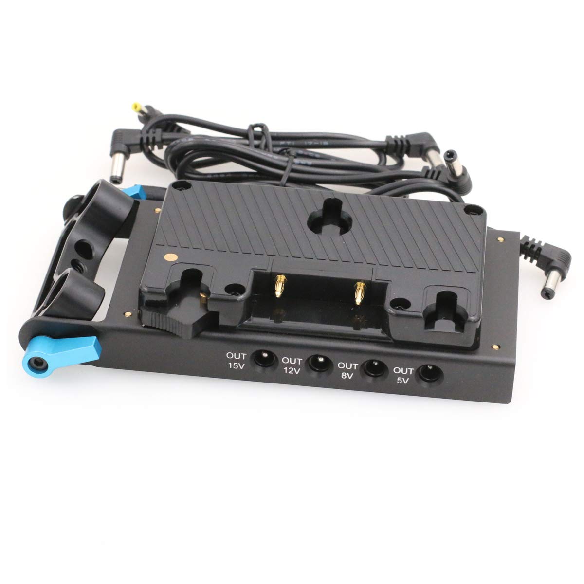 Eonvic Placa De Batería De Montaje Dorado Con Abrazadera De