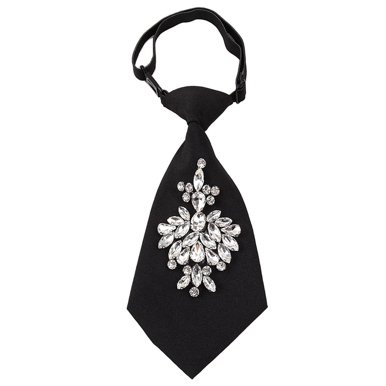 MICFENY Shimmering Crystal Embellished Unisex Tie Soft Polyester Fabric for Versatile Occasions