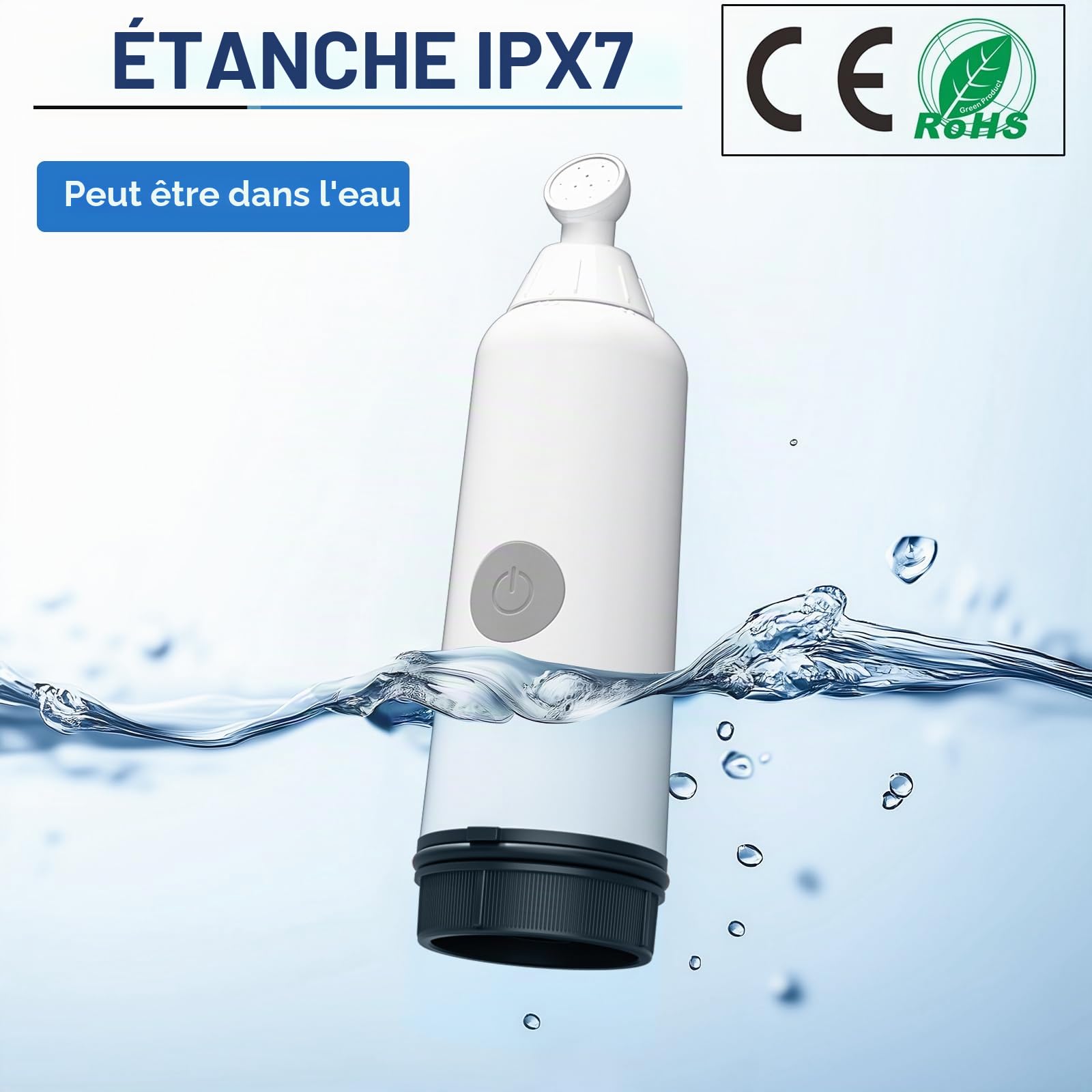 BIGCOW Bidet Électrique Portable | Douchette WC 3 Jets IPX7 | Pression Réglable & Rechargeable | Hygiène Intime, Postnatal, Hémorroïdes (Bleu)