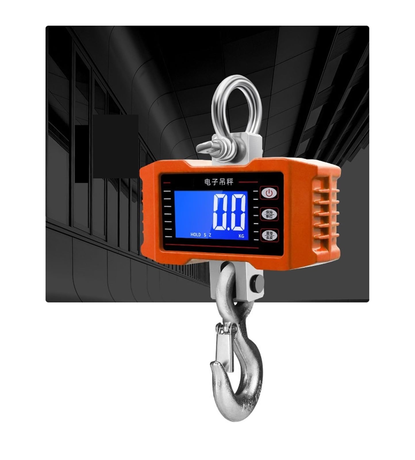 Edede Nero Digital Crane Scale, Lagre Lcd Digital 500/1000Kg Crane Scale Weight Portable Industrial Electronic Hook Crane Hanging Scale Home Farm(,500Kg 0.1Kg)
