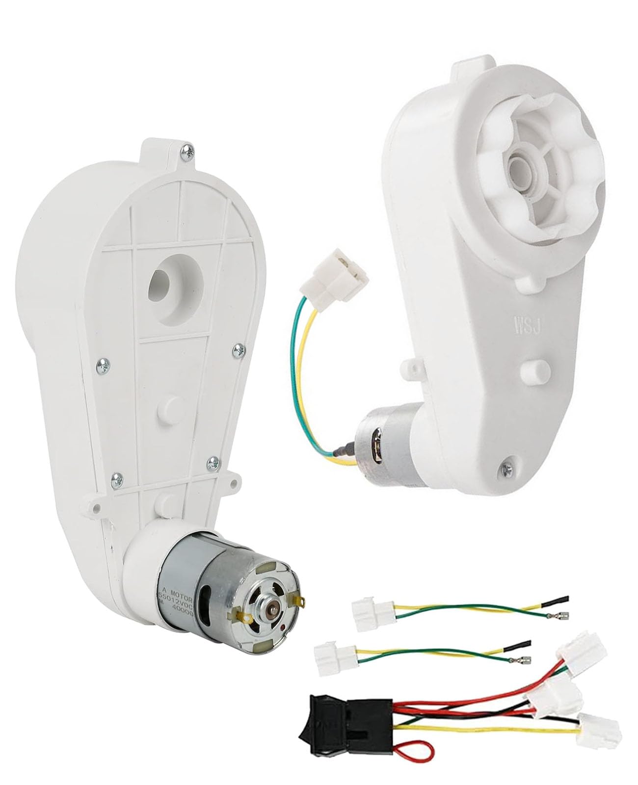 Aisny 2 Moteurs électriques 12V 18A 160W 40000 TR/Min RS550 Blanc pour Voiture Electrique Enfant, Moteur électrique Pièces Détachées Voiture