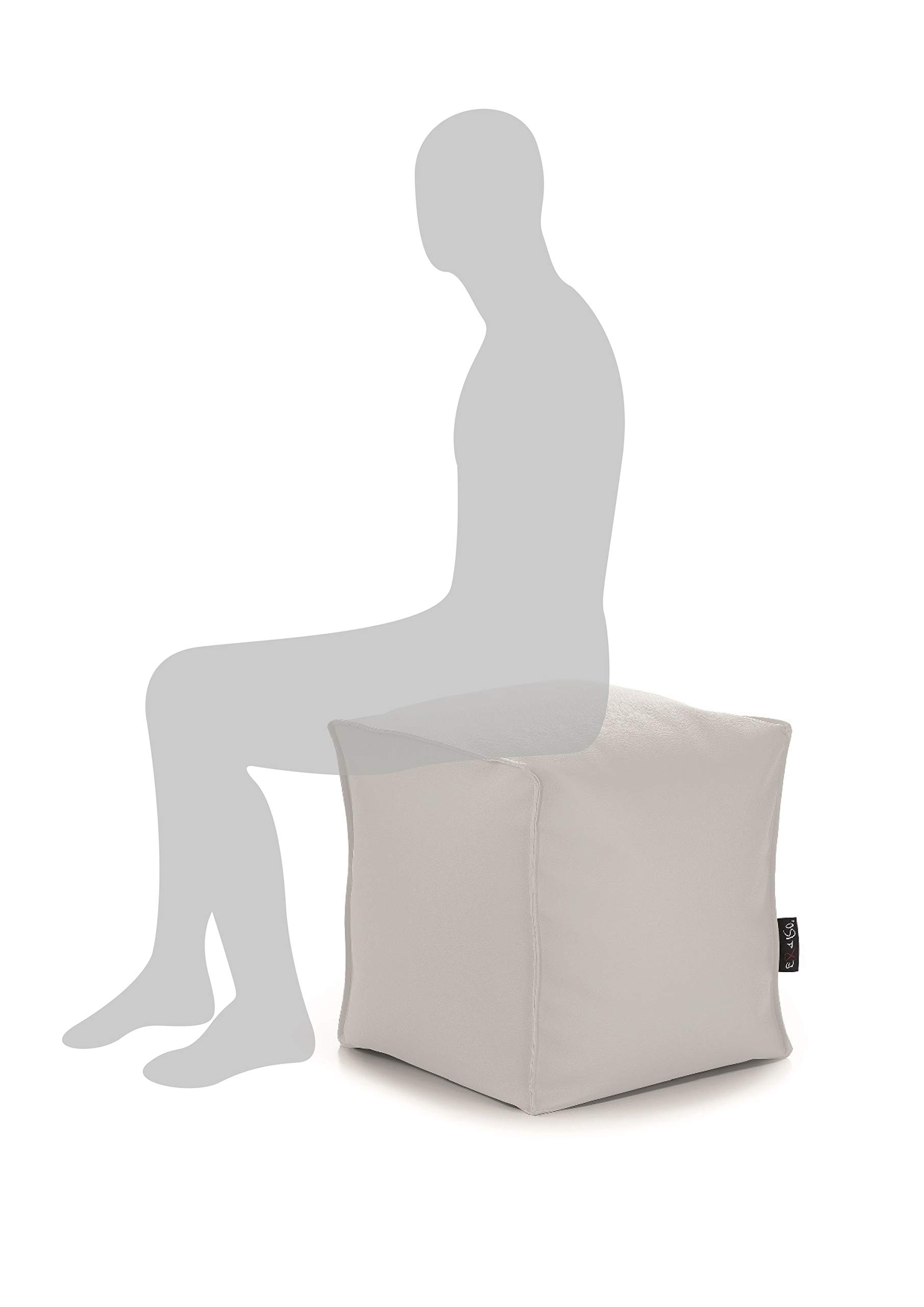CAB BONAO POUF ARANCIO 43x43x43 ECOPELLE RIEMPITO DI POLISTIROLO SFODERABILE