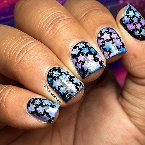 Whats Up Nails - Stars Vinyl Stencils for Nail Art Design (2 Sheets, 24 Stencils Total)