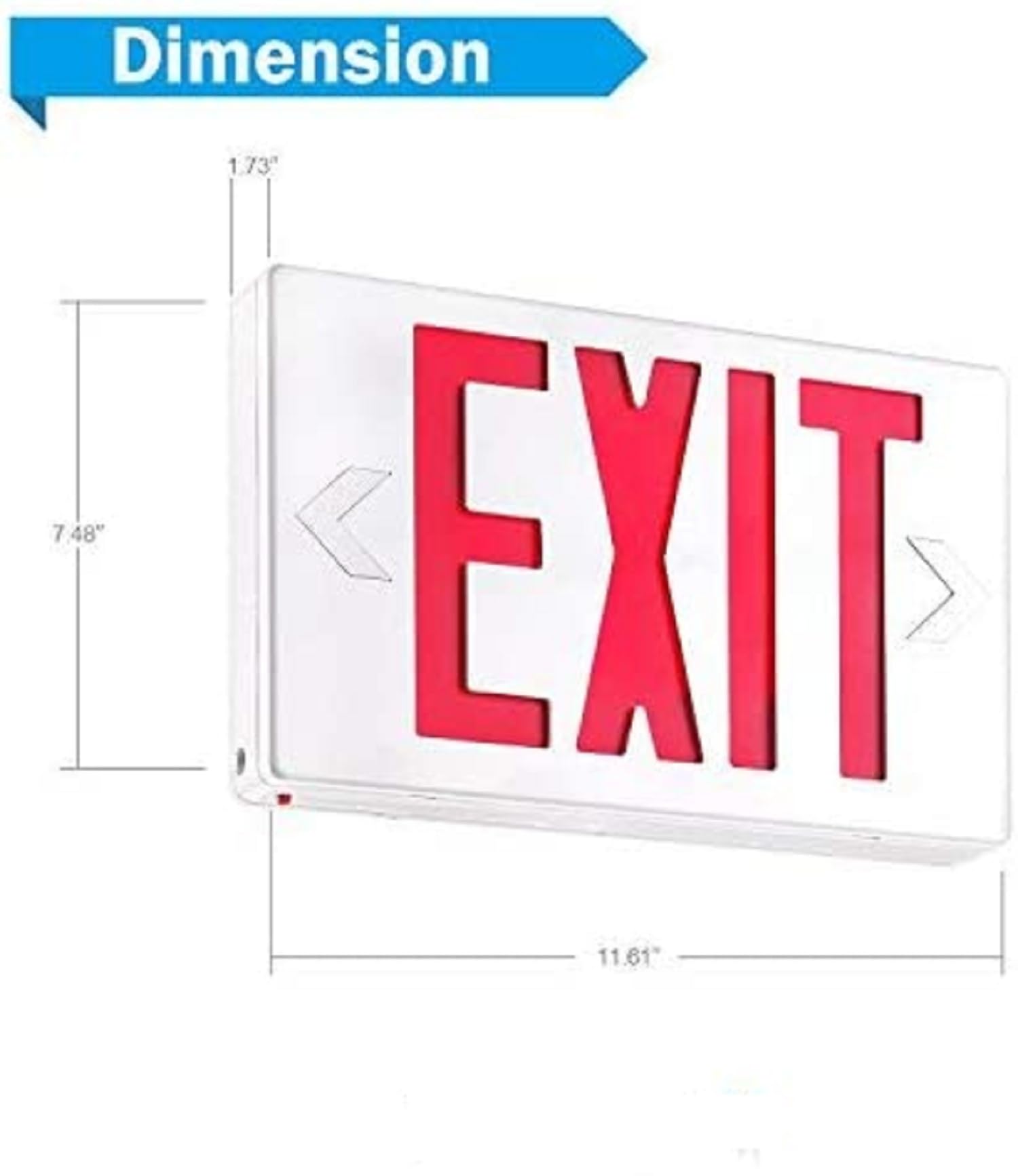 アルミニウム LED EXIT サイン Red LED Edge Lit Exit Sign UL Listed
