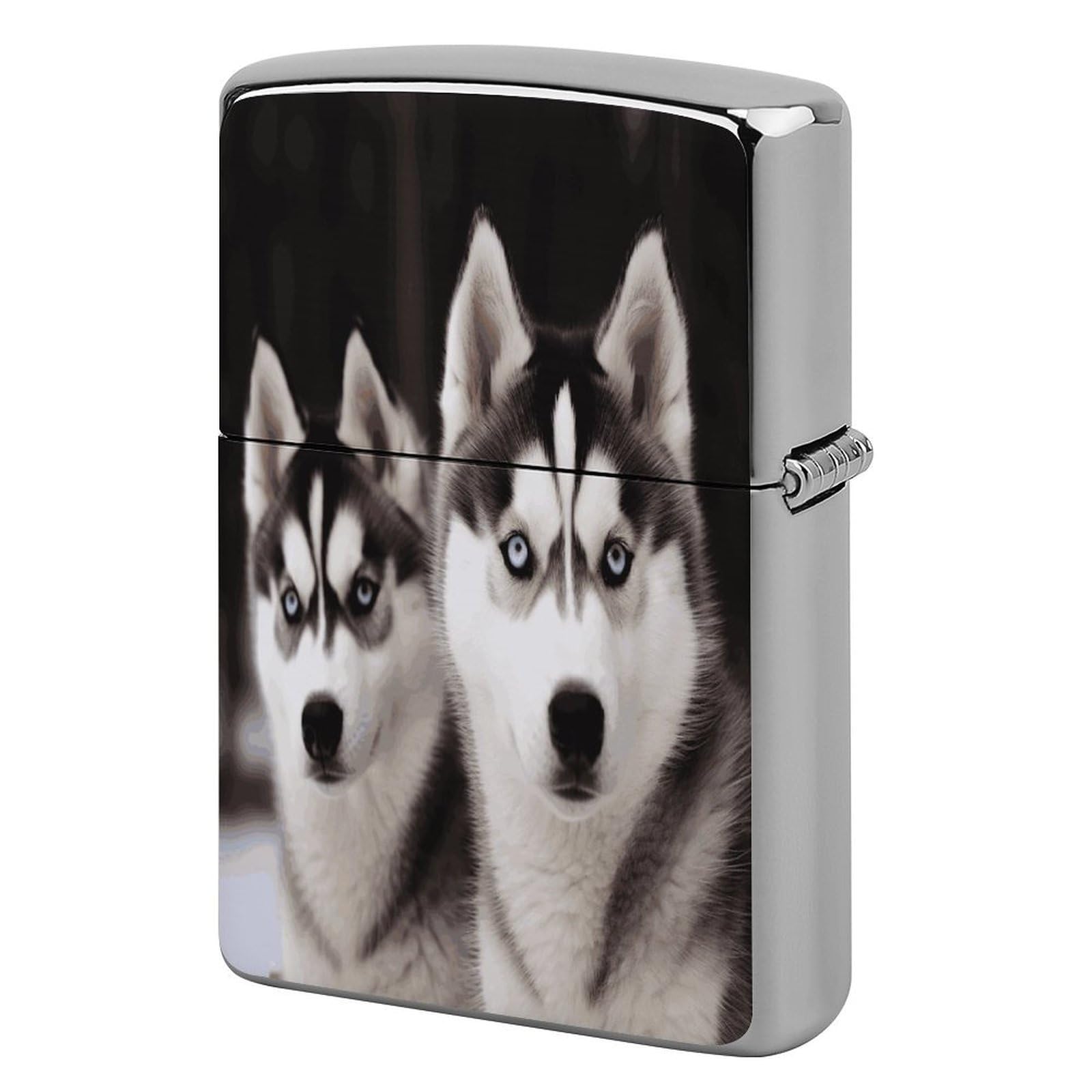 Btcowzrv Style Husky Dog Metal Lighter Case Sleeve Cover Holder