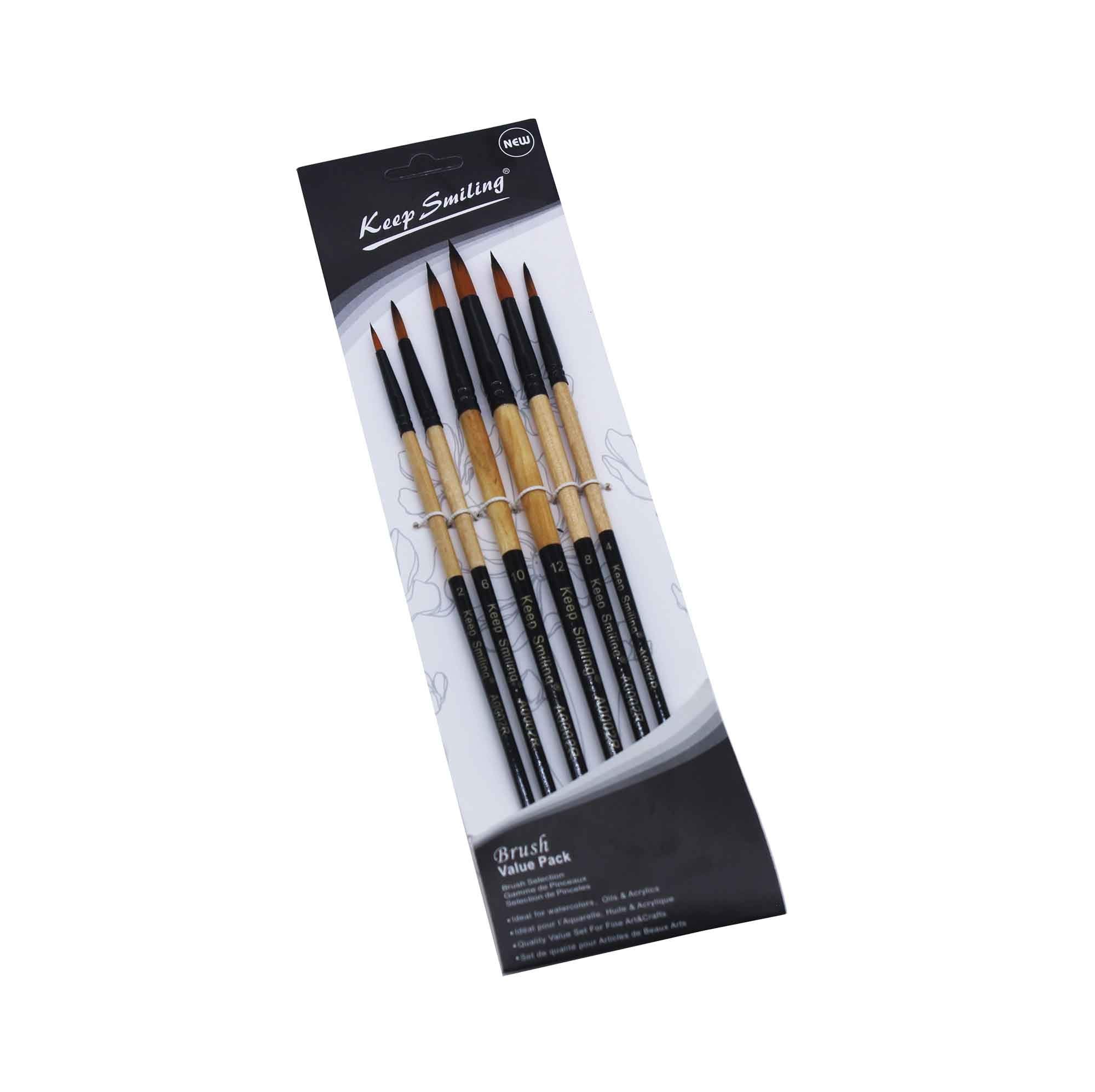 CraftDev Artist Painting Brushes Round Set of 6, Ideal for Acrylics, Watercolor & Oil(Plastic And Nylone) (B08T9Q661C) Amazon Price History, Amazon Price Tracker