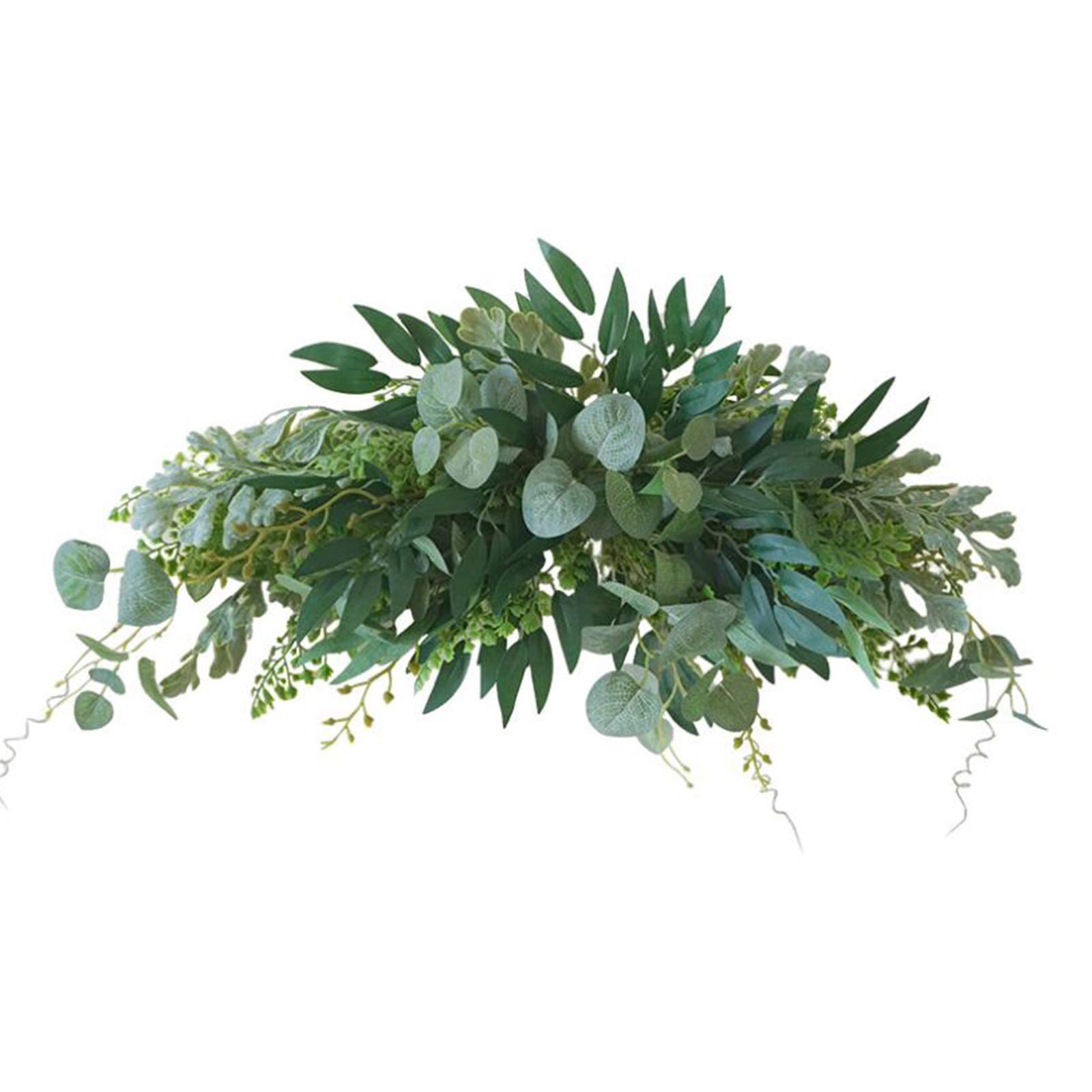 keebgyy Artificial Floral Swag, Mixed Eucalyptus Leaves Swag for Front Door Hanging Wall Window Party Decor