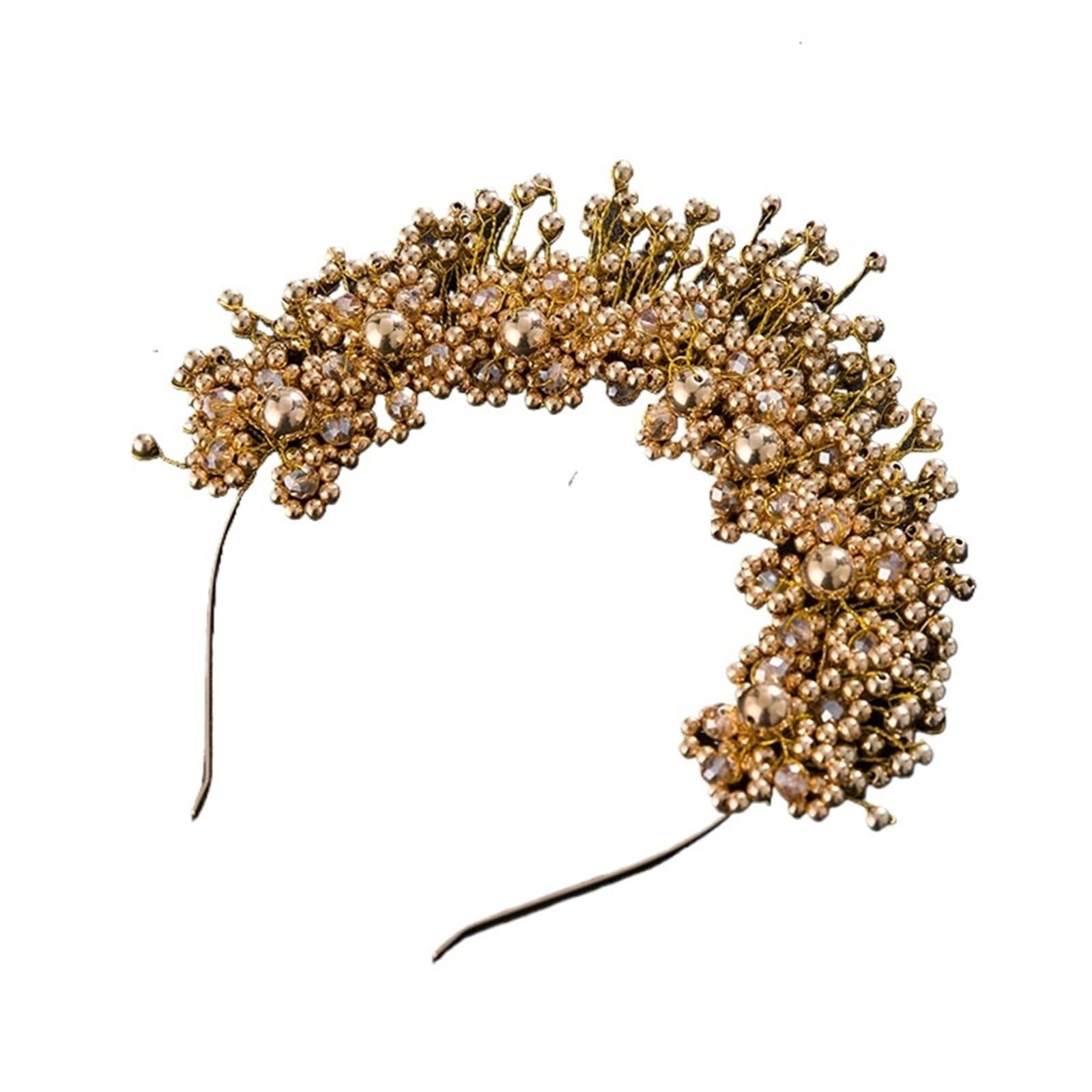 Perlen Haarreifen Handgemachte Perlen Blumen Haarbänder Kristall Strass Stirnbänder Hochzeit Haarschmuck for Frauen Braut