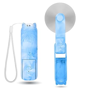 Handheld Mini Fan, 3 IN 1 Hand Fan, Portable USB Rechargeable Small Pocket Fan, Battery Operated Fan [14-21 Working Hours] with Power Bank, Flashlight Feature for Women,Travel,Outdoor (Blue)