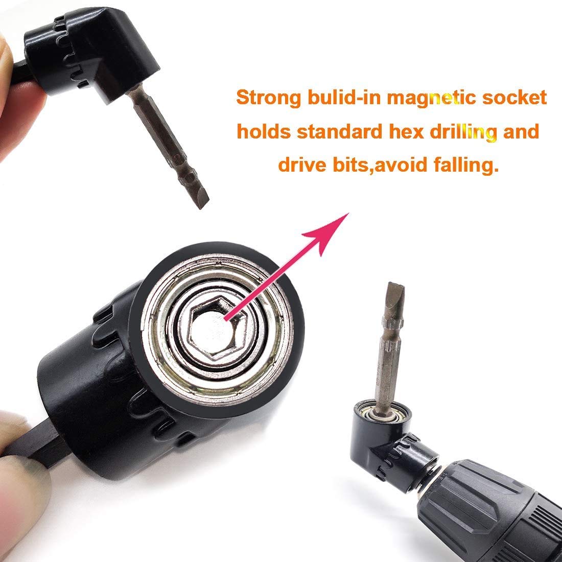 Right Angle Drill Adapter - Extend Your Screwdriver Reach -4 Right Angle Drill Adapter - Extend Your Screwdriver Reach -4