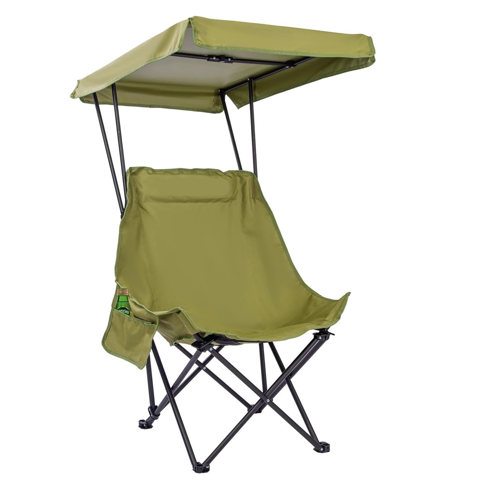 Chaise de camping portable légère avec auvent de plage pliable