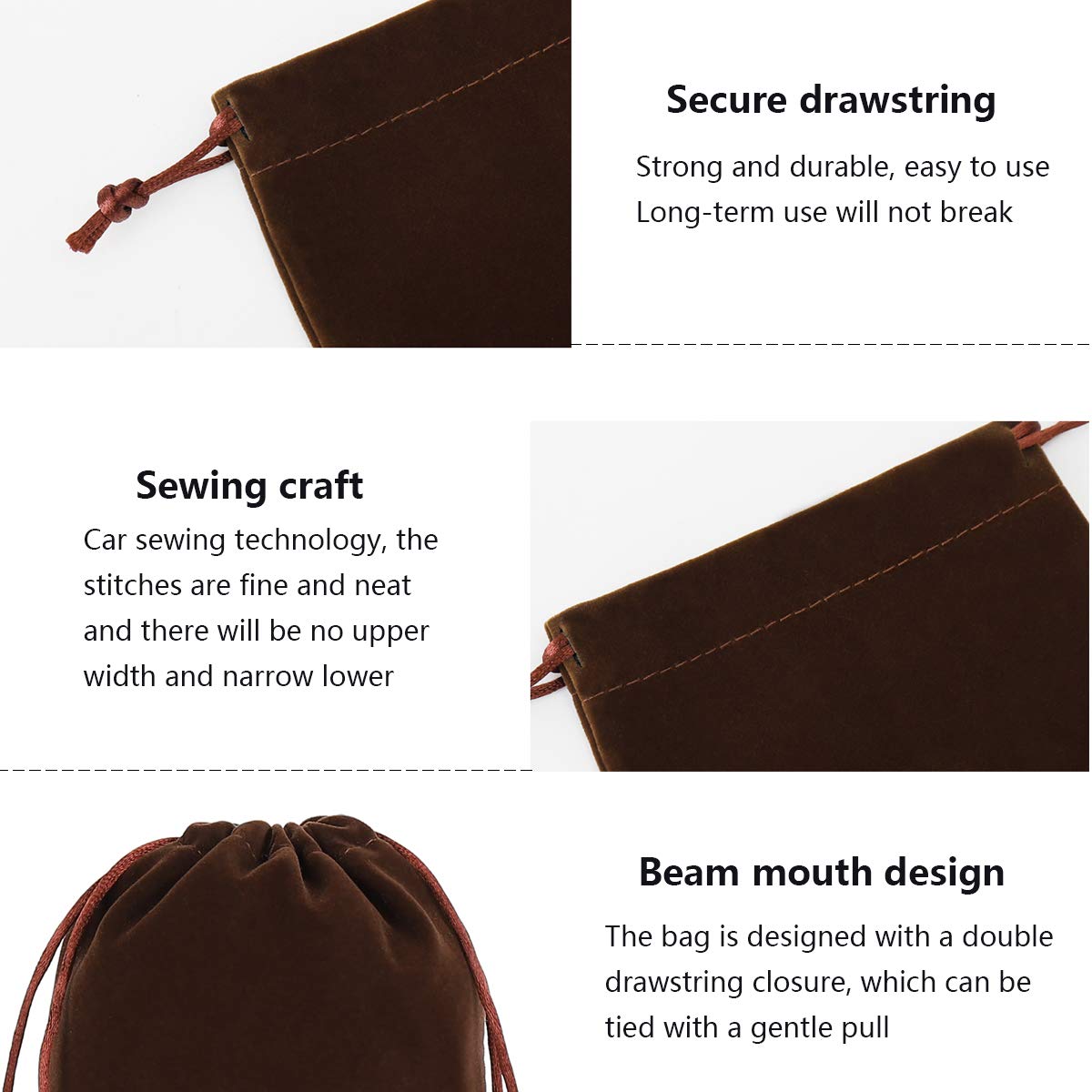 Sacchetti Velluto Con Coulisse 10x8 Cm - 5 Pezzi Per Gioielli, Bomboniere O Regali, Colore Rosso Vino