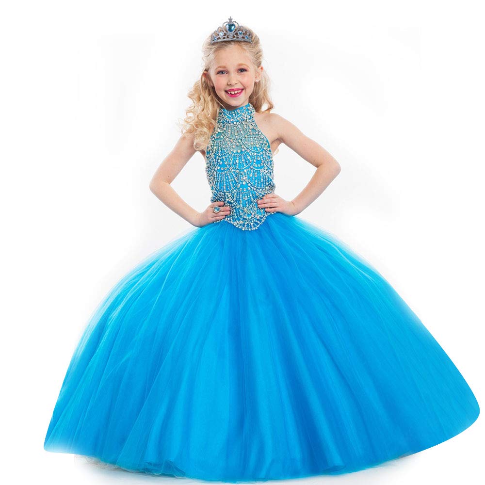 Vicloon Nuovi Costumi da Principessa Set di 9 PCS Dono - Parrucca, Diadema, Guanti, Bacchetta Magica, Orecchini, Anello da 3 a 10 Anni