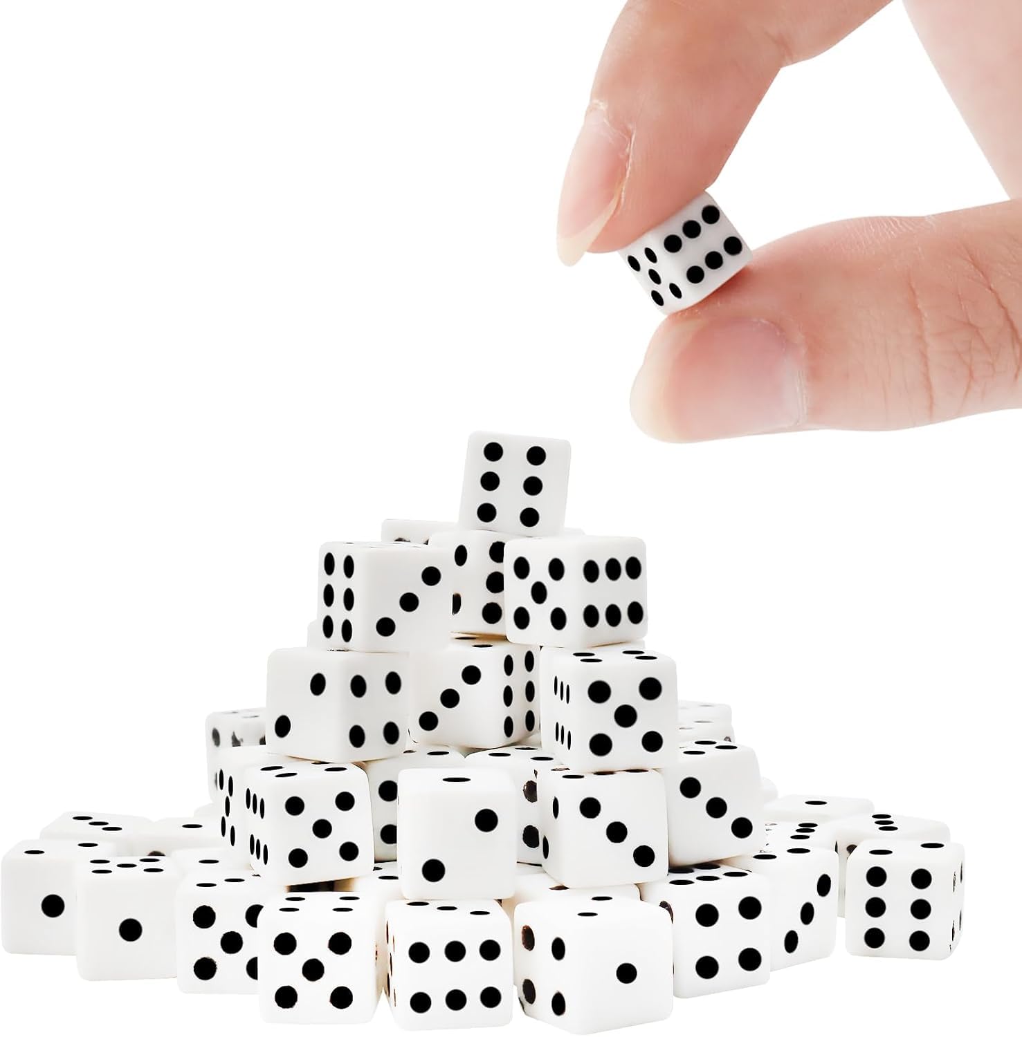 300 Pieces Mini Dice Tiny Square Corner Dice Set (0.27 Inch/7mm)