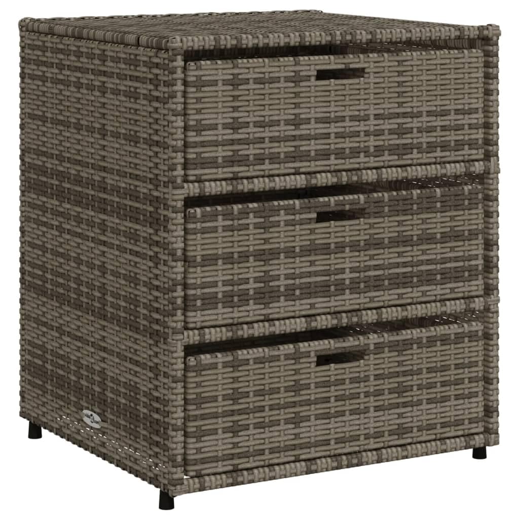 ZEYUAN Gartenschrank Grau 55x59x69 cm Poly Rattan, Geräteschuppen, Gerätehaus, Wetterfest, Outdoor Schrank, Gartenhausschränke, Terrassenschrank - 365557