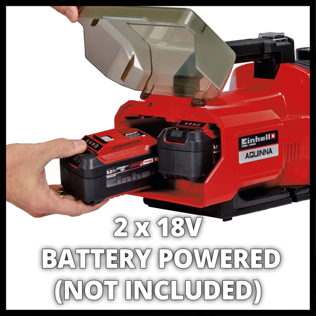 Einhell Akumulatorowa pompa ogrodowa AQUINNA 36/30 Power X-Change (Li-ion, 36 V, 2,6 bar, przepływ 3000 l/h, wlew wody i korek spustowy, zabezpieczenie termiczne, bez akumulatora i ładowarki)