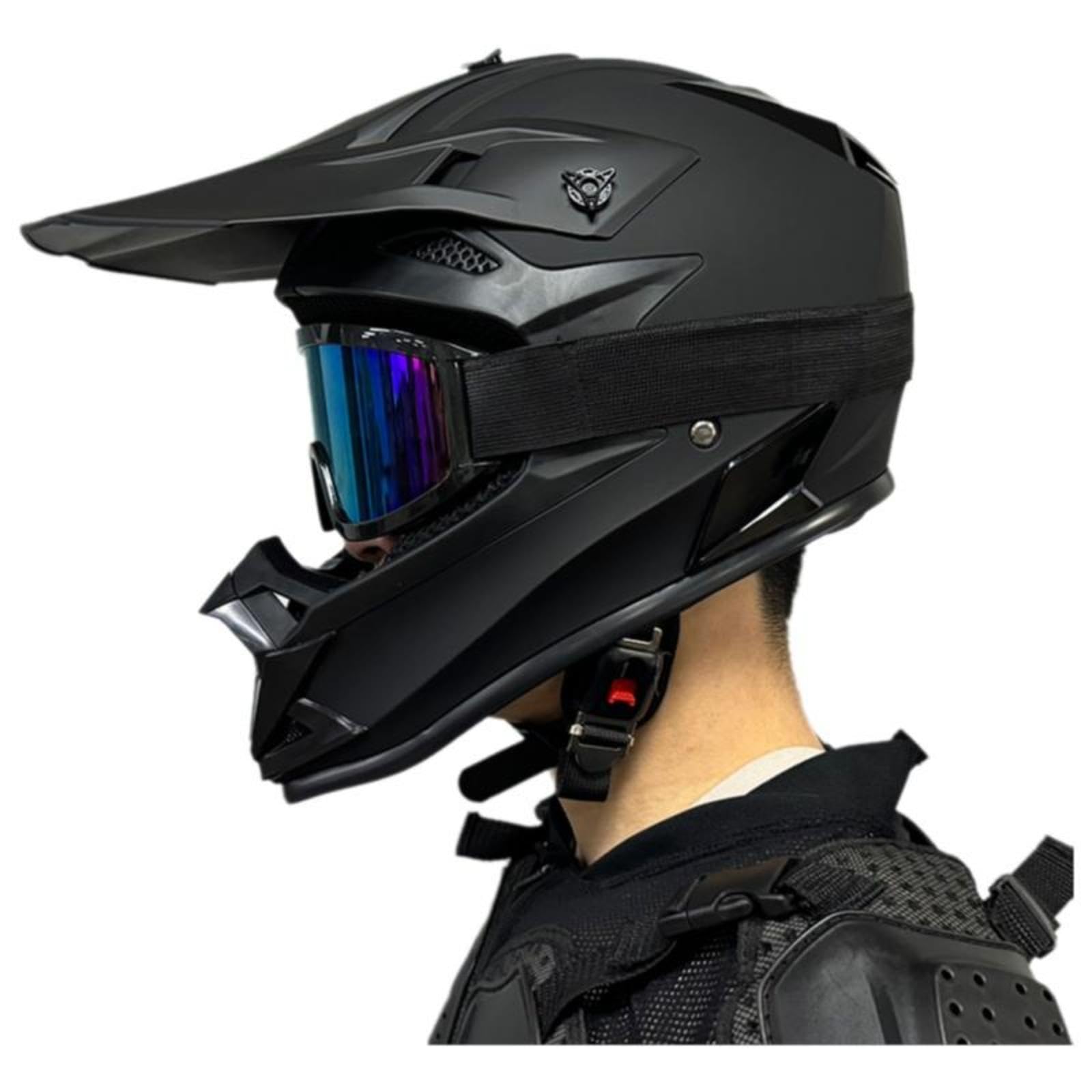 full-coverage, all-terrain Motocross, Adult, foam liner Foam Matte Black M-image-23