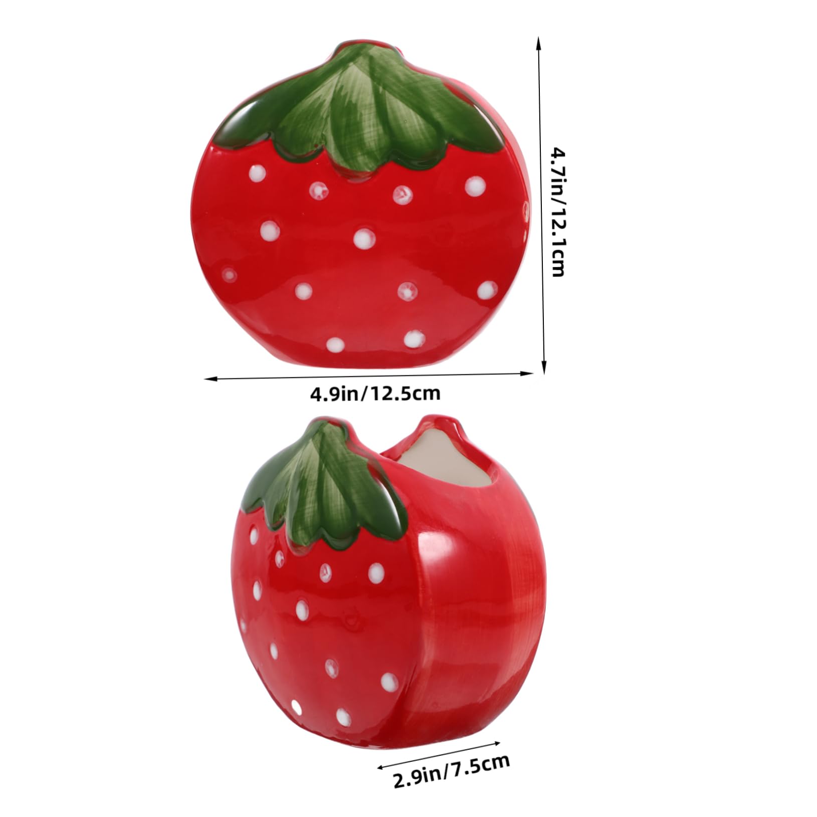 DOITOOL 5 Pezzi Portapenne Decorativo Ceramica Forma Fragola Organizer per Ufficio e Casa Portapenne Stile Semplice Accessorio da Scrivania