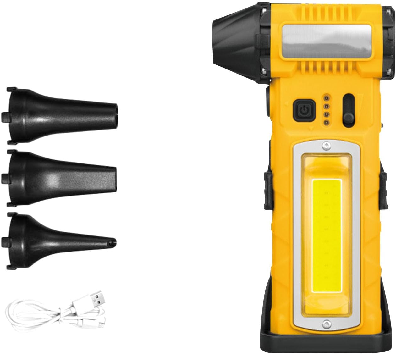 Cordless Electric Blower Featuring Bright Lamp Type C Charging Ideal for Garage Patio USB C Rechargeable Fan