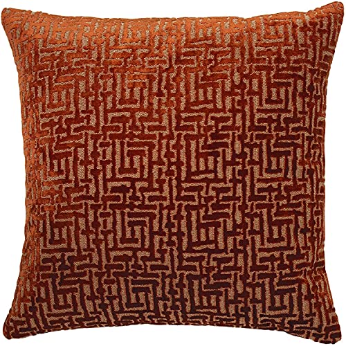 Paoletti Delphi Cushion Cover, Rust, 45 x 45 cm