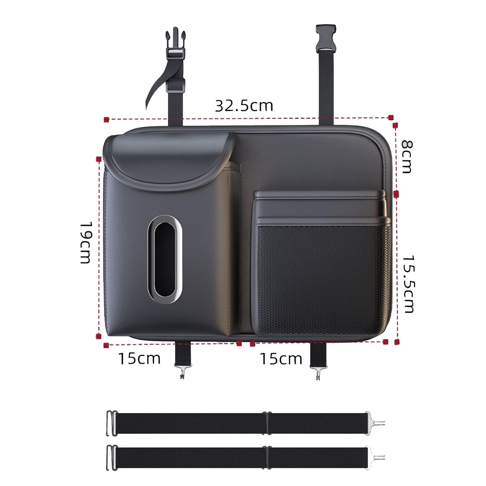 Genérico Organizador Asiento Trasero Coche para Skoda Rapid 2013-2021, Universal Cuero Bolsa Almacenamiento Impermeable Viajes para Botellas Juguetes Pañuelos