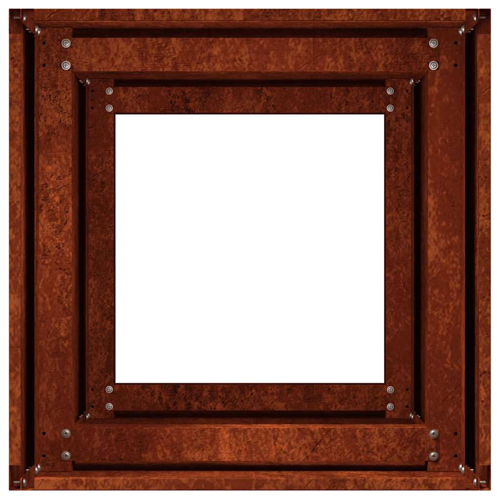 Pflanzkübel Rostig Wetterfester Stahl 40x40x80 cm Hochbeet mit offenem Boden für Garten Balkon Terrasse, stabiles Pflanzgefäß mit Abflussloch und natürlichem Rostfinish