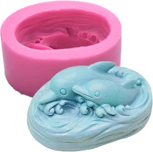 Miniatura 1 de Moldes de silicona de delfín, delfines de familia, arte de silicona, moldes de artesanía de animales, molde de fondant para hornear, moldes de jabón
